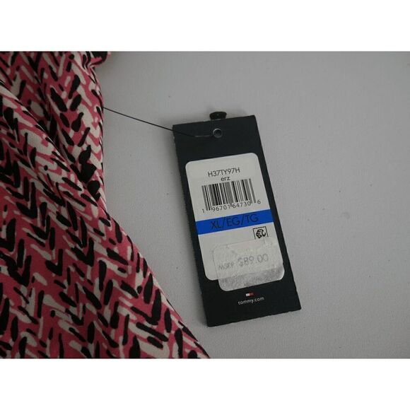 TOMMY HILFIGER Women's Chevron Long Sleeve Faux-Wrap Top XL - Picture 8 of 12